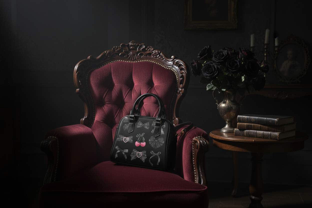 Black Ribbon Handbag Lifestyle