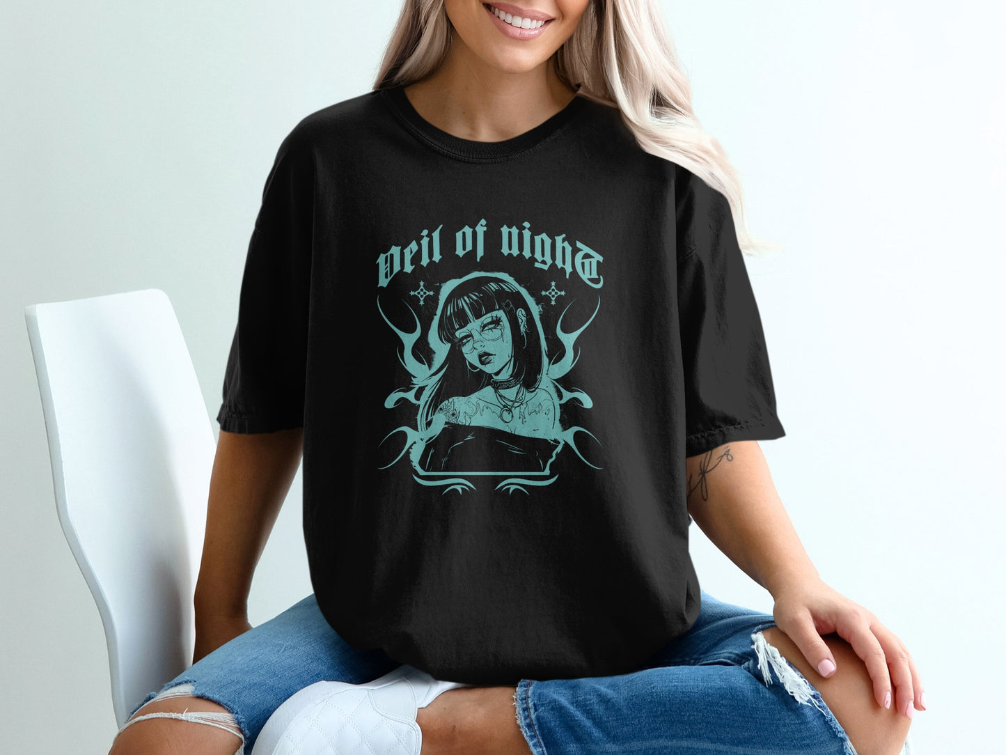 Veil of night unique gothic graphic tee product type