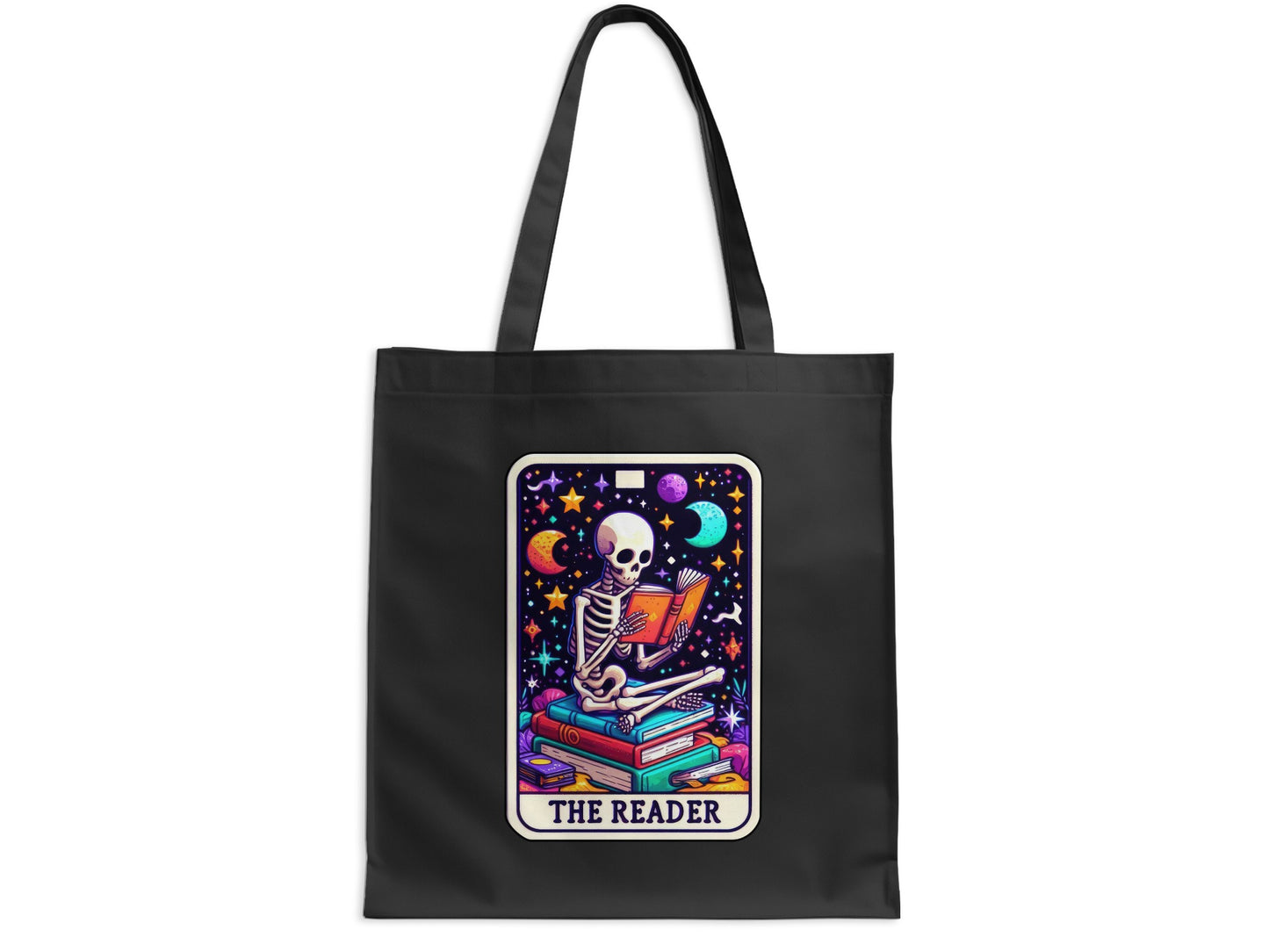 Colorful Skeleton Reading Tarot Design Tote Bag product