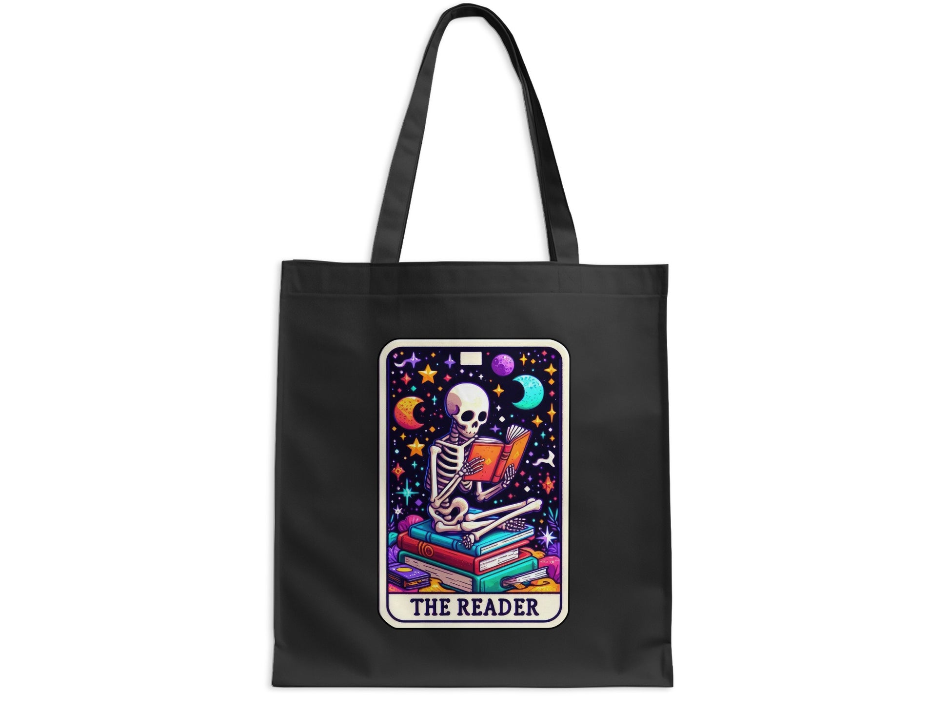 Colorful Skeleton Reading Tarot Design Tote Bag product