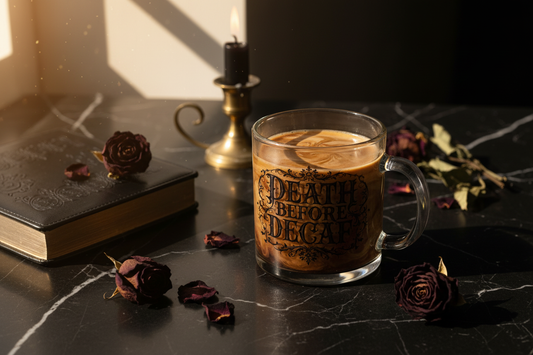 Death Before Decaf Lifestyle Photo with Handle