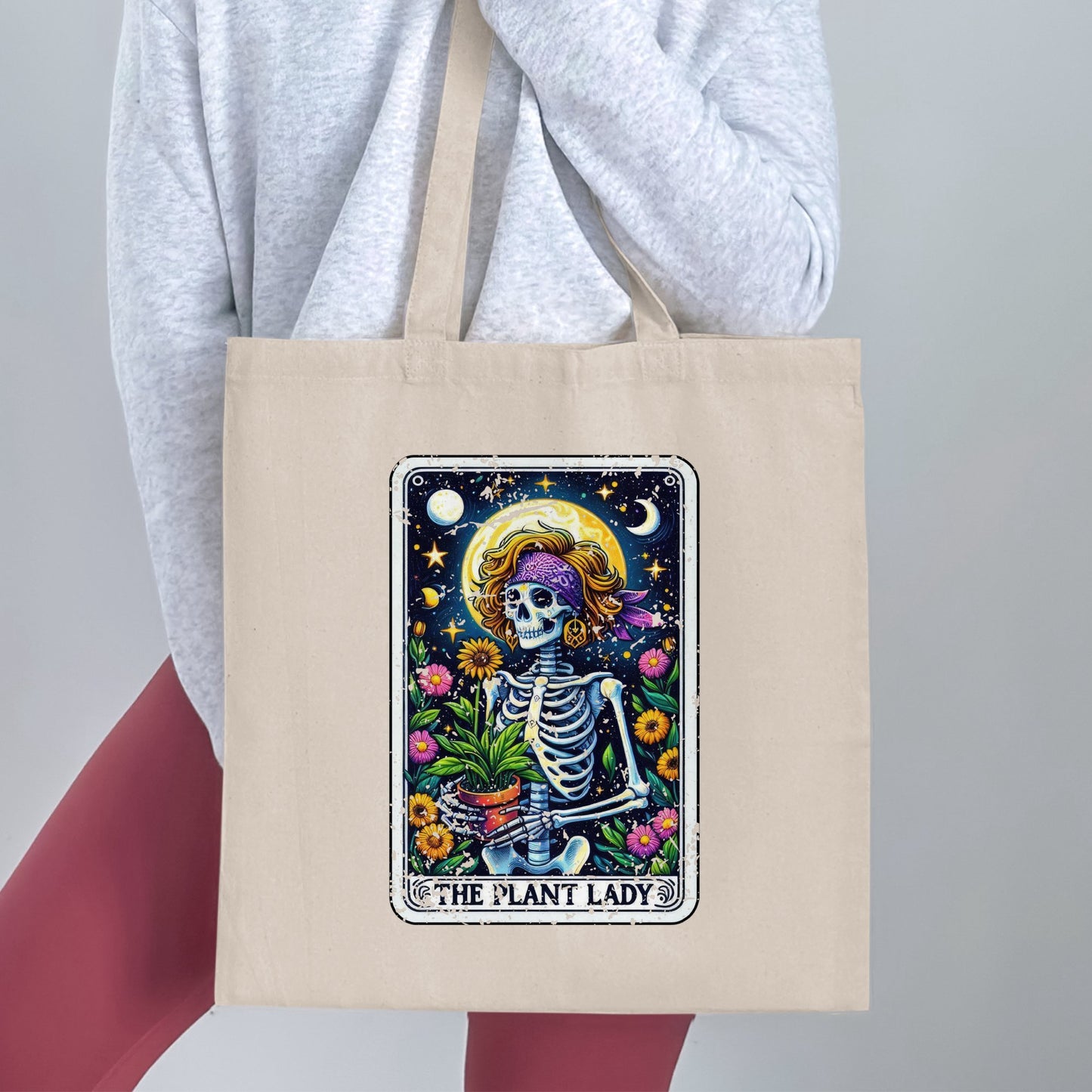 The Plant Lady Skeleton with Flowers Tote Bag product