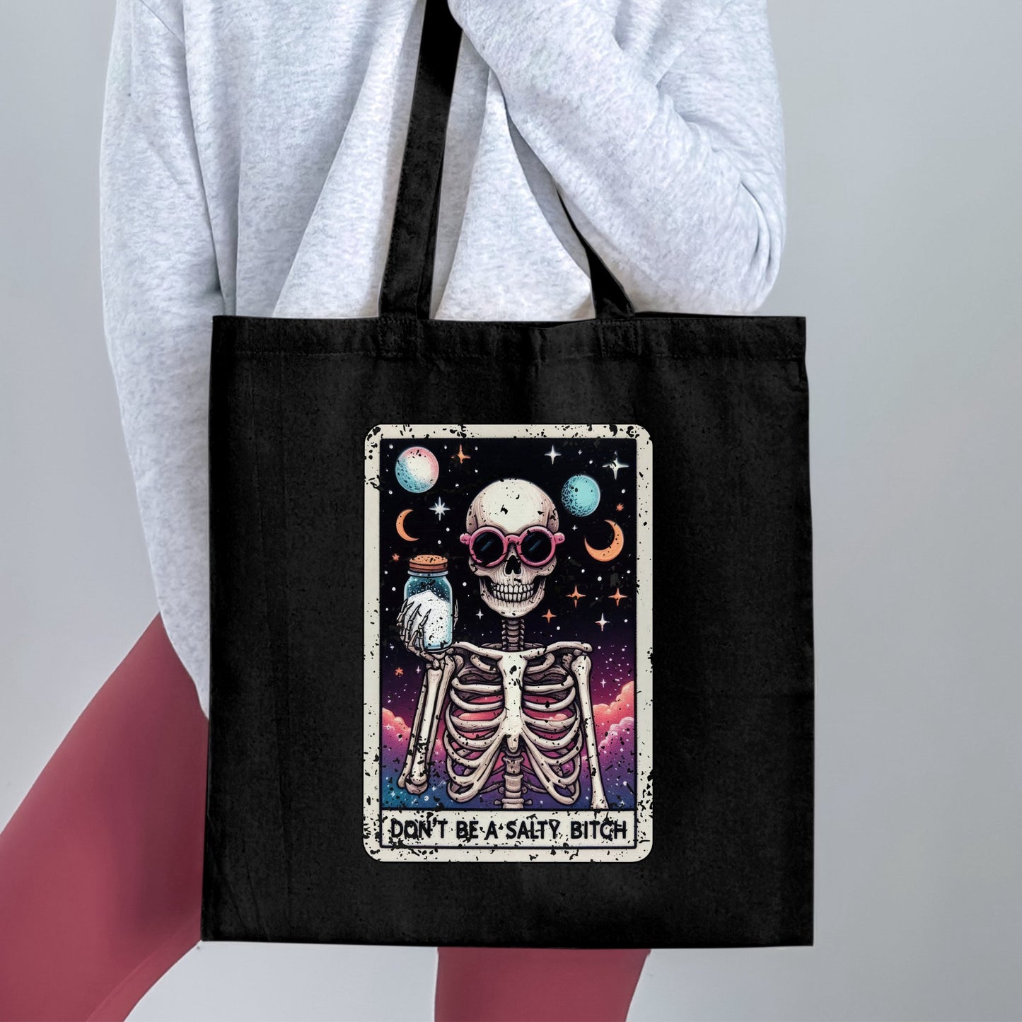 Colorful Space Skeleton Tote Bag Product