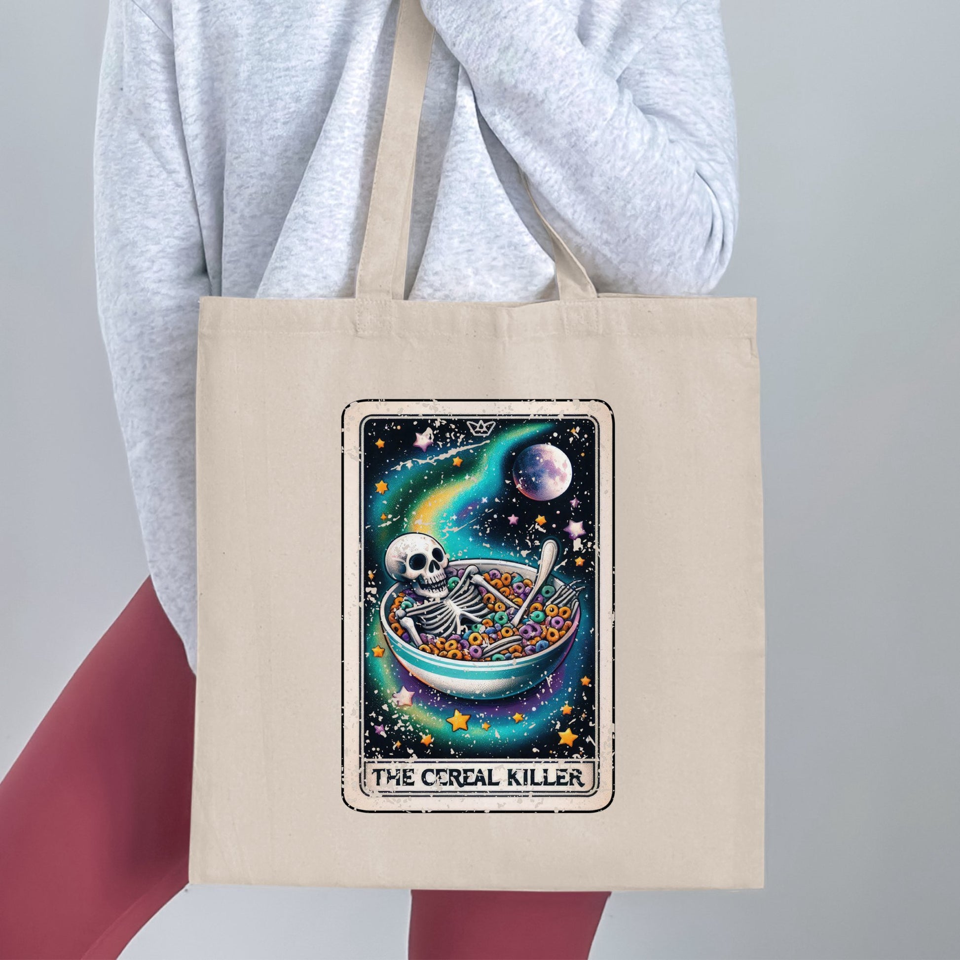 The Cereal Killer Skeleton Graphic Tote Bag product type