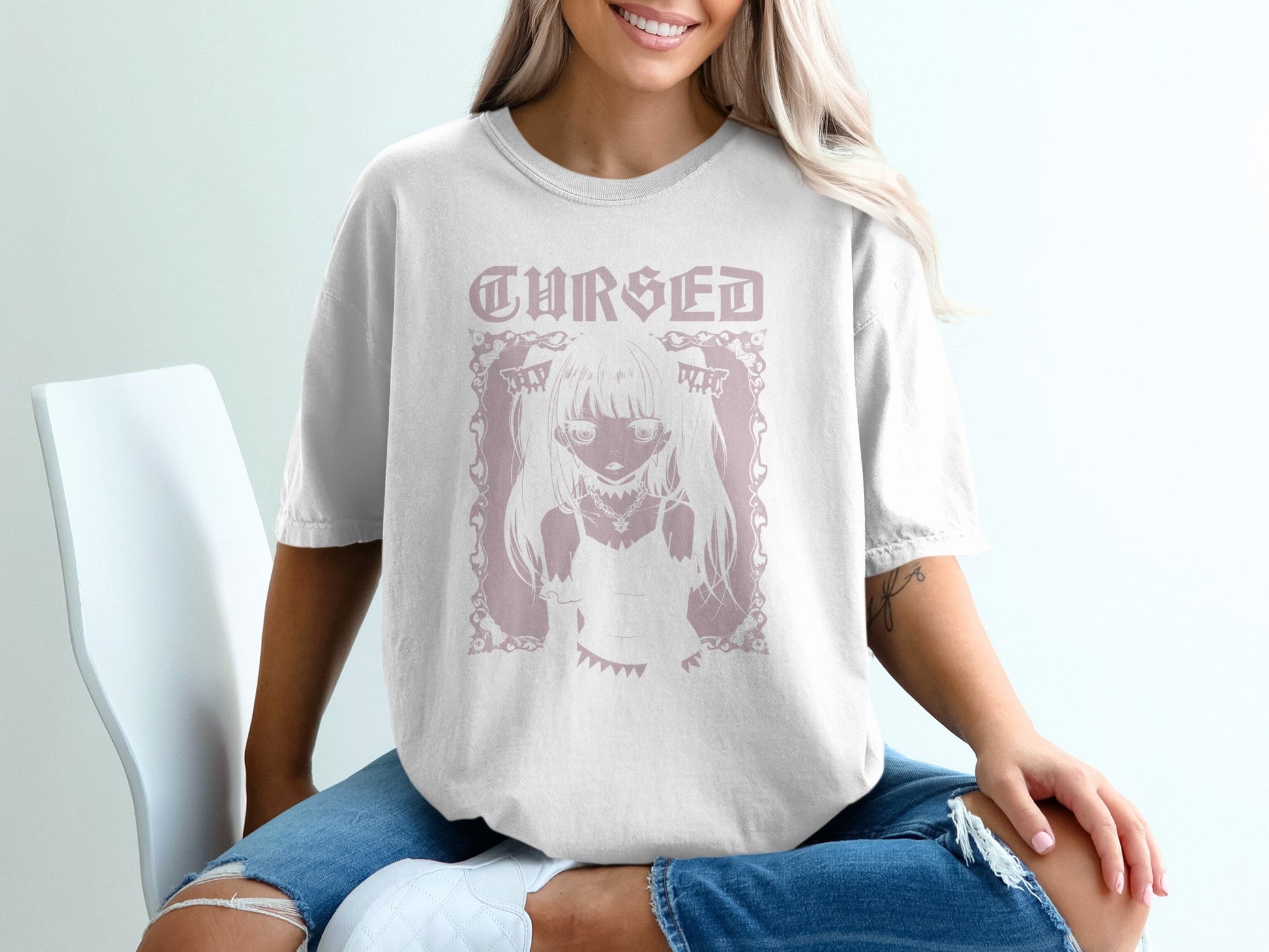 Cursed Graphic Tees Featuring Manga Style Artwork product type