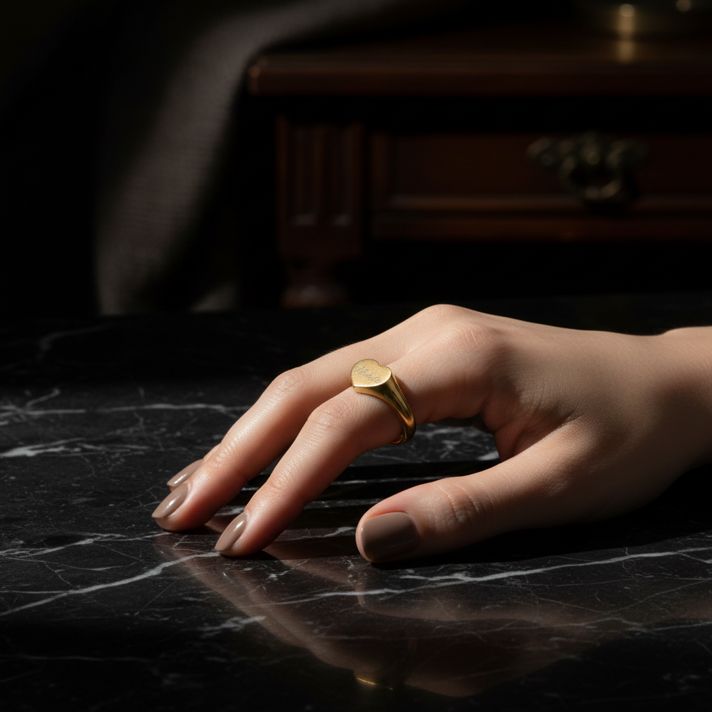 Heart signet ring lifestyle image