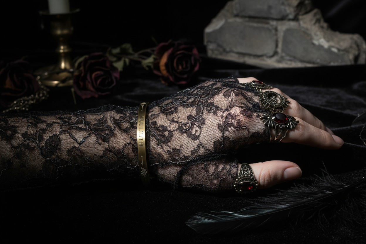 Lilith Cuff Bracelet - Worn with Gothic Style